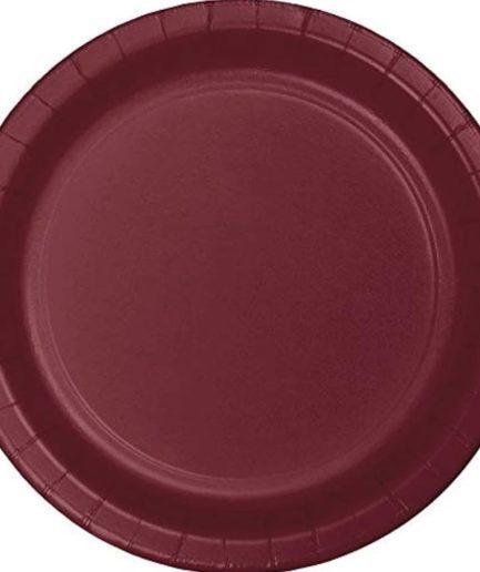 Platos Desechables Color Burdeo