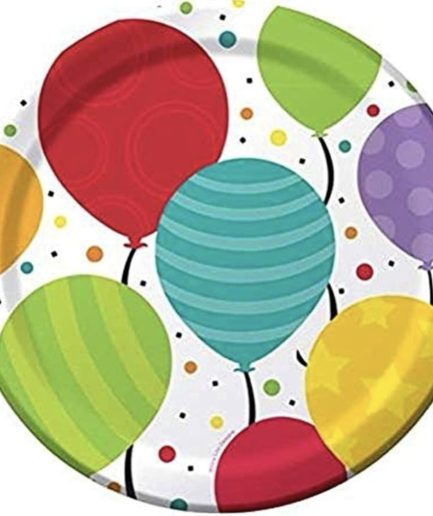 Platos de Cumpleaños Globos de Colores