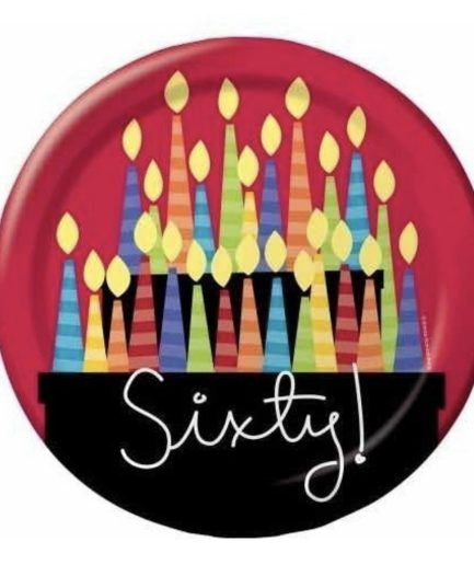Platos Cumpleaños Sixty