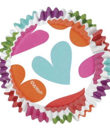 36 Cápsulas  Color Cups Foil Corazones Wilton