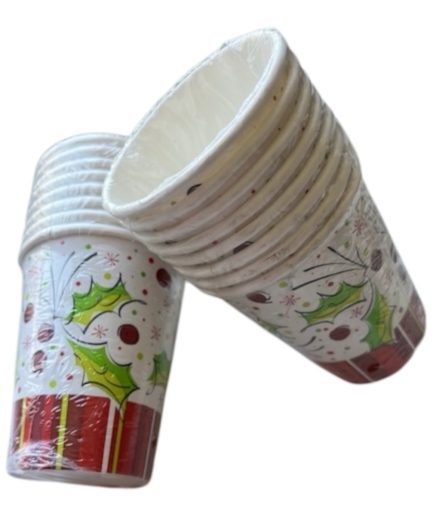 Vasos Desechables Navidad Muérdago